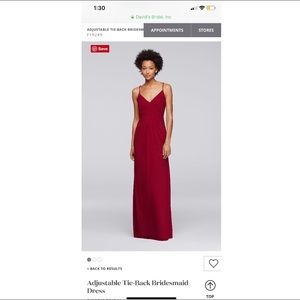 David’s bridal Long Red Dress